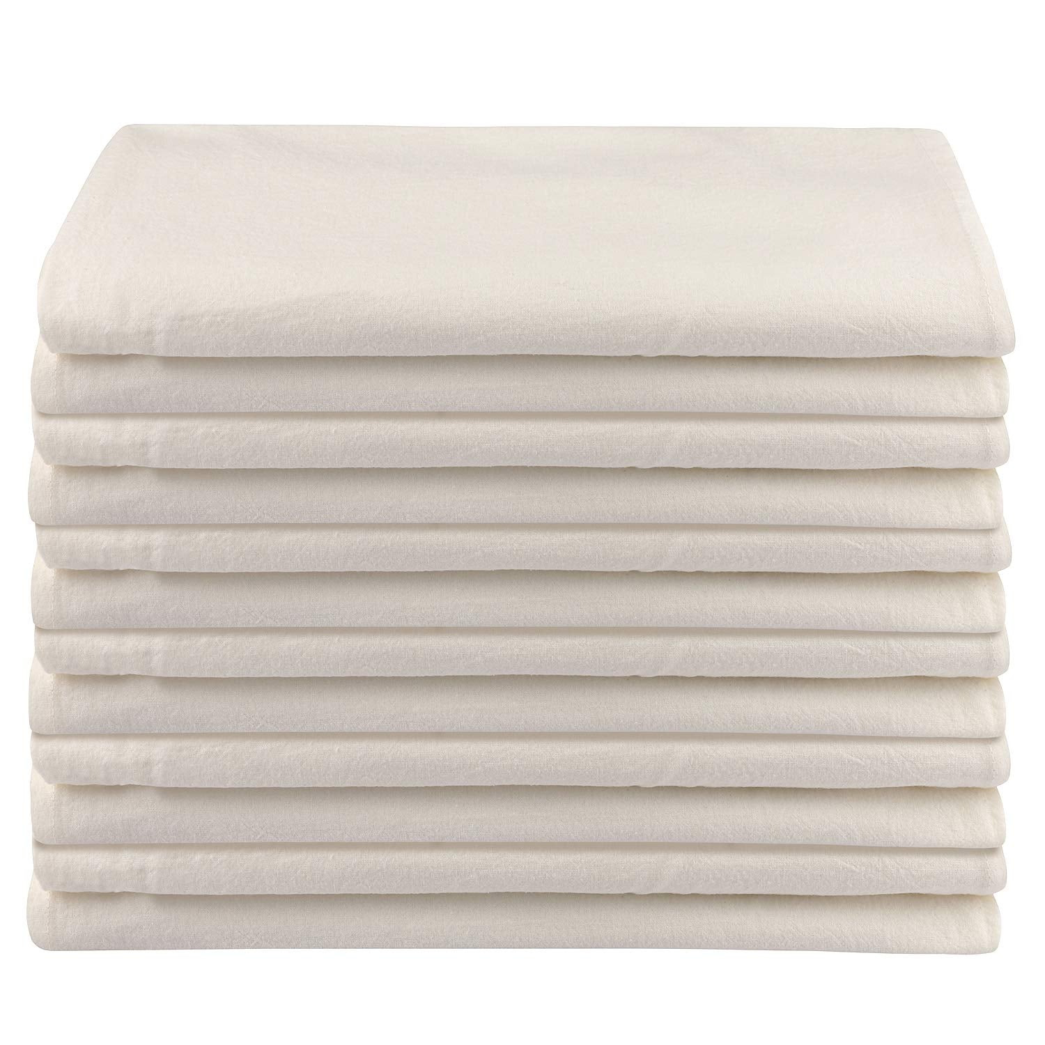 DG Collections flour sack towels lint-free surface drying and spotless glass polishing.