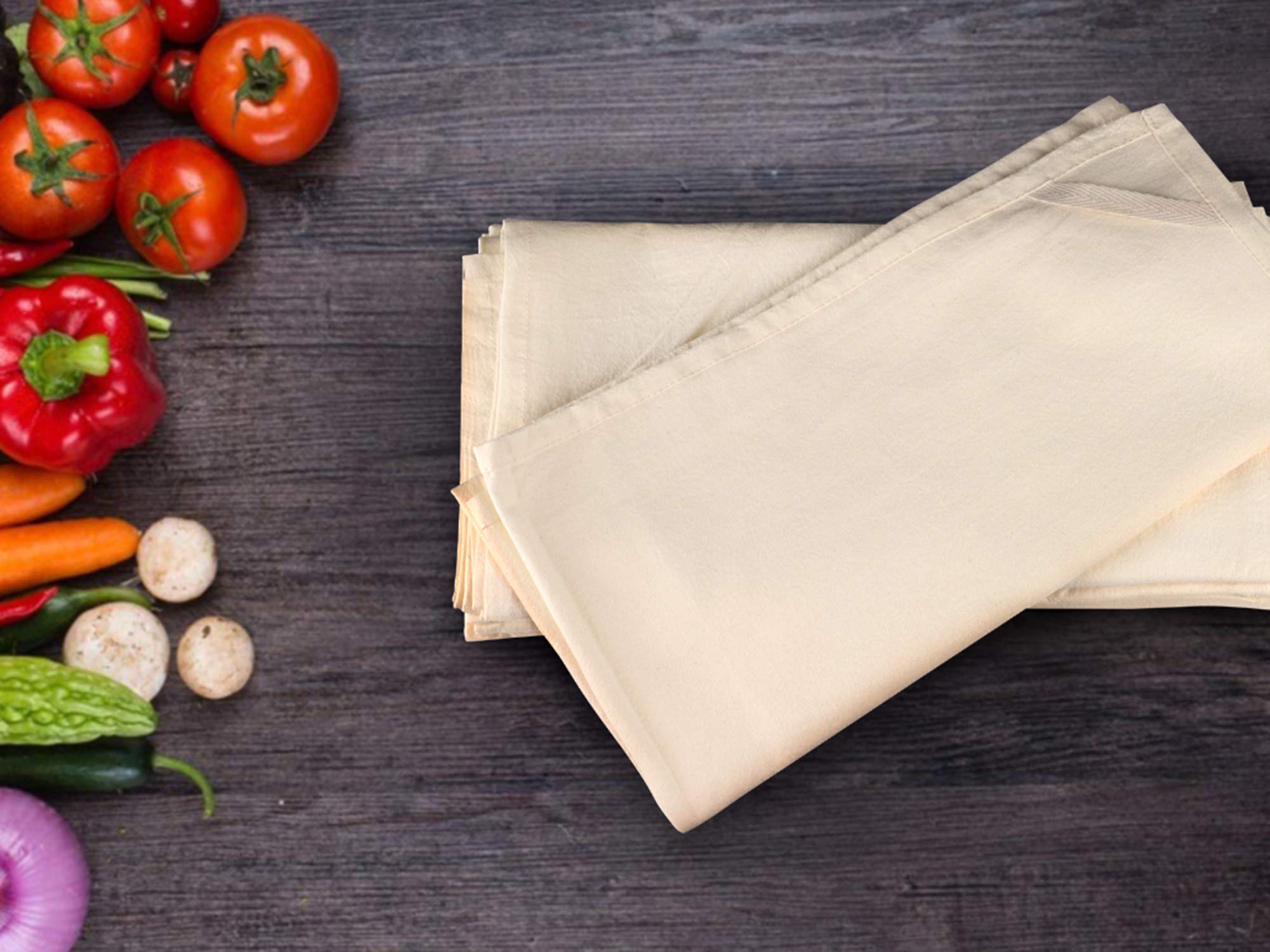 DG Collections flour sack towels pre-washed for immediate embroidery and craft projects.