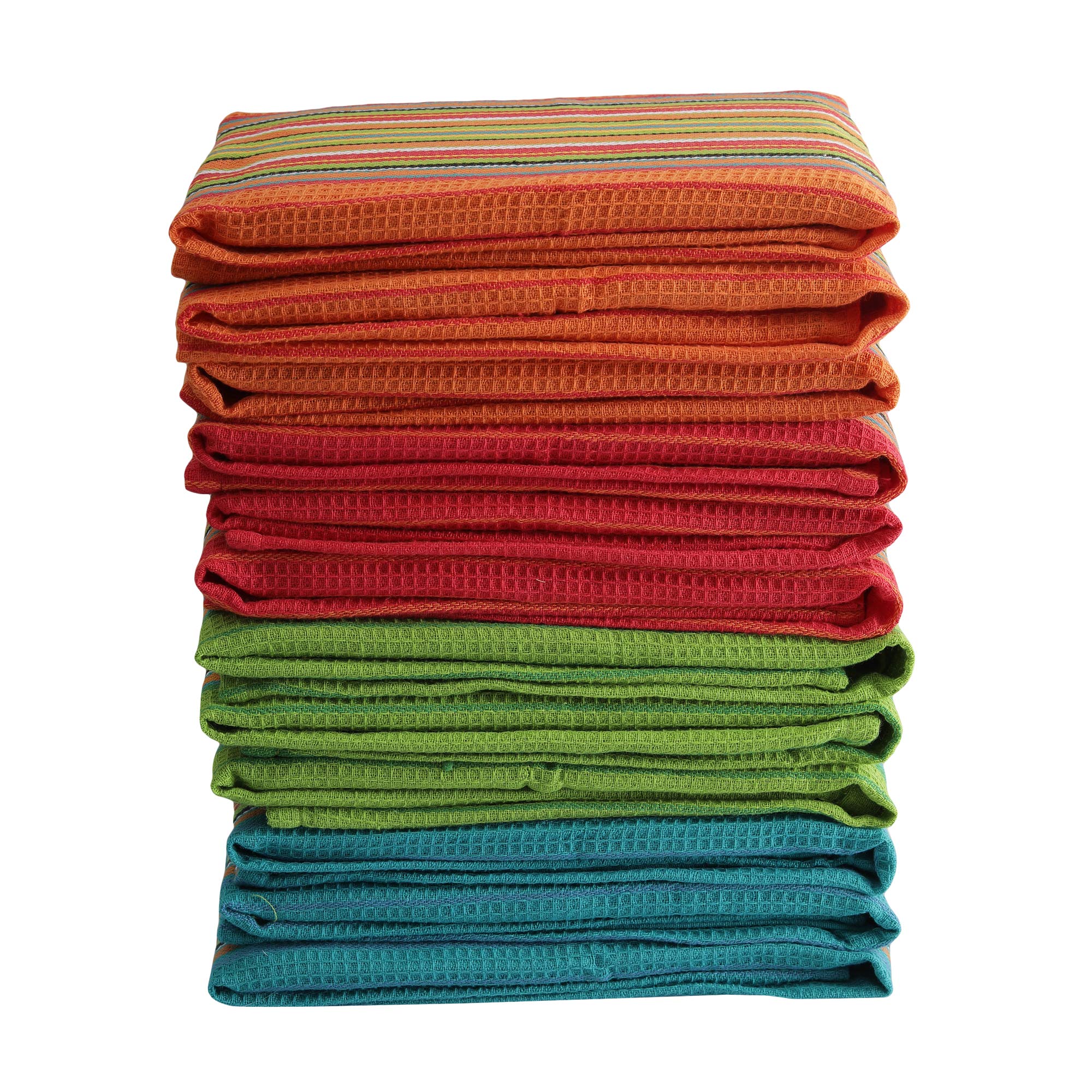 DG Collections Salsa Stripe towel’s textured pattern fits rustic or modern kitchens.