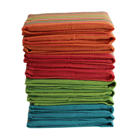 DG Collections Salsa Stripe towel’s textured pattern fits rustic or modern kitchens.