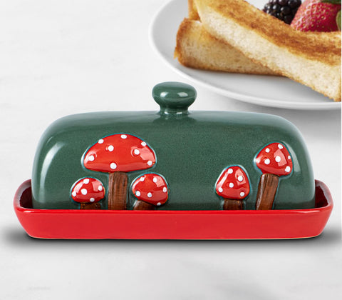 dgudgu artisan mushroom butter holder doubles as decor.