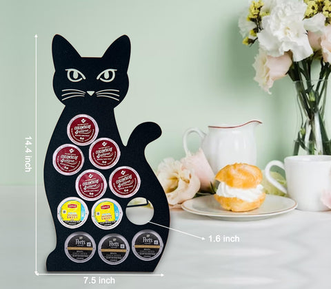 dgudgu cat coffee pod holder on counter enhances kitchen decor