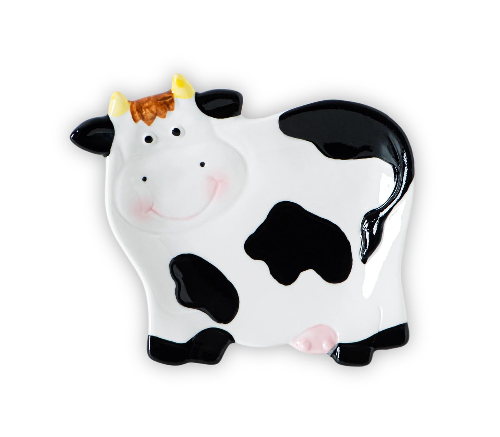 dgudgu Cow Spoon Rest in cute ceramic design adds farmhouse charm to your kitchen.