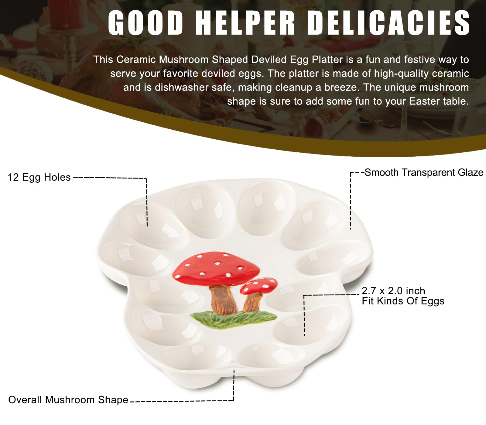 dgudgu decor dining table piece complements any setting while serving eggs