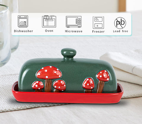 dgudgu dishwasher-safe butter dish with lid for easy cleaning.