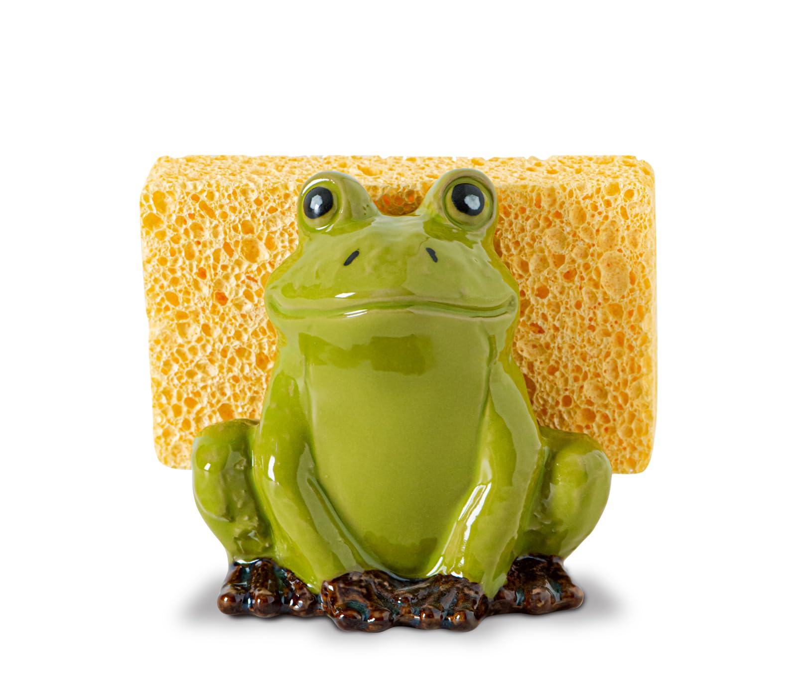 dgudgu frog sponge holder by sink keeps sponge dry and within reach.