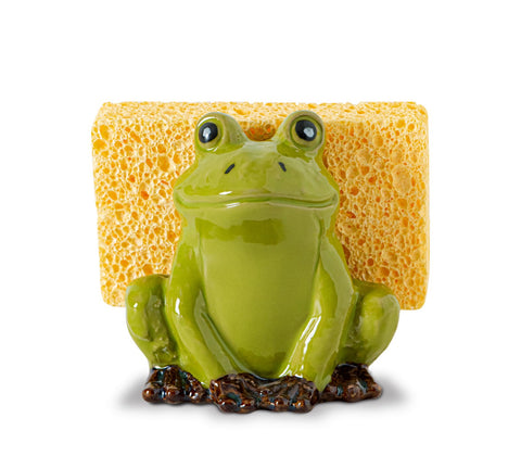 dgudgu frog sponge holder by sink keeps sponge dry and within reach.