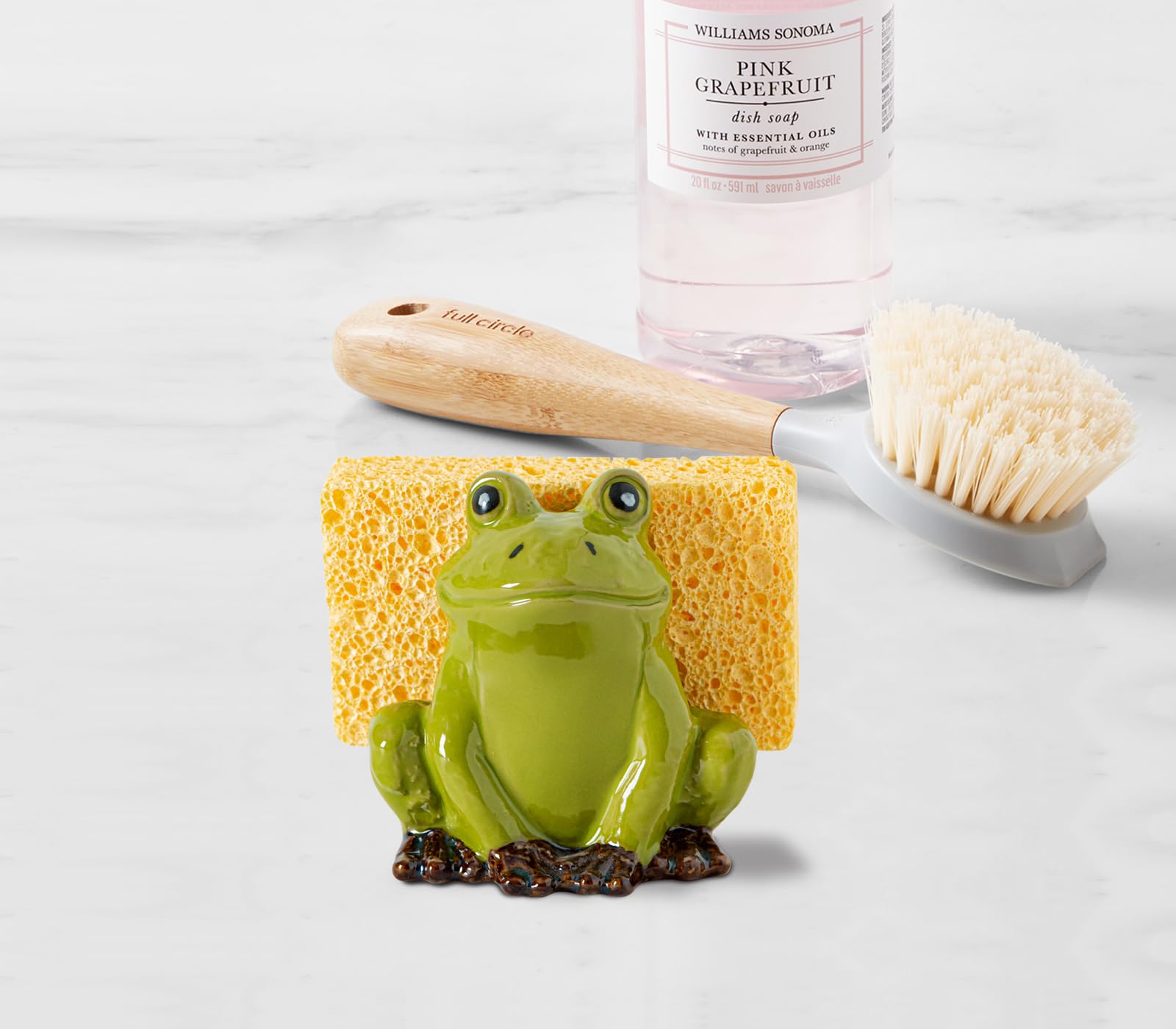 dgudgu frog sponge holder made of ceramic for durable daily use.