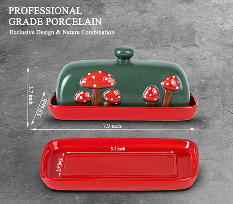 dgudgu glazed porcelain butter dish with vibrant finish.