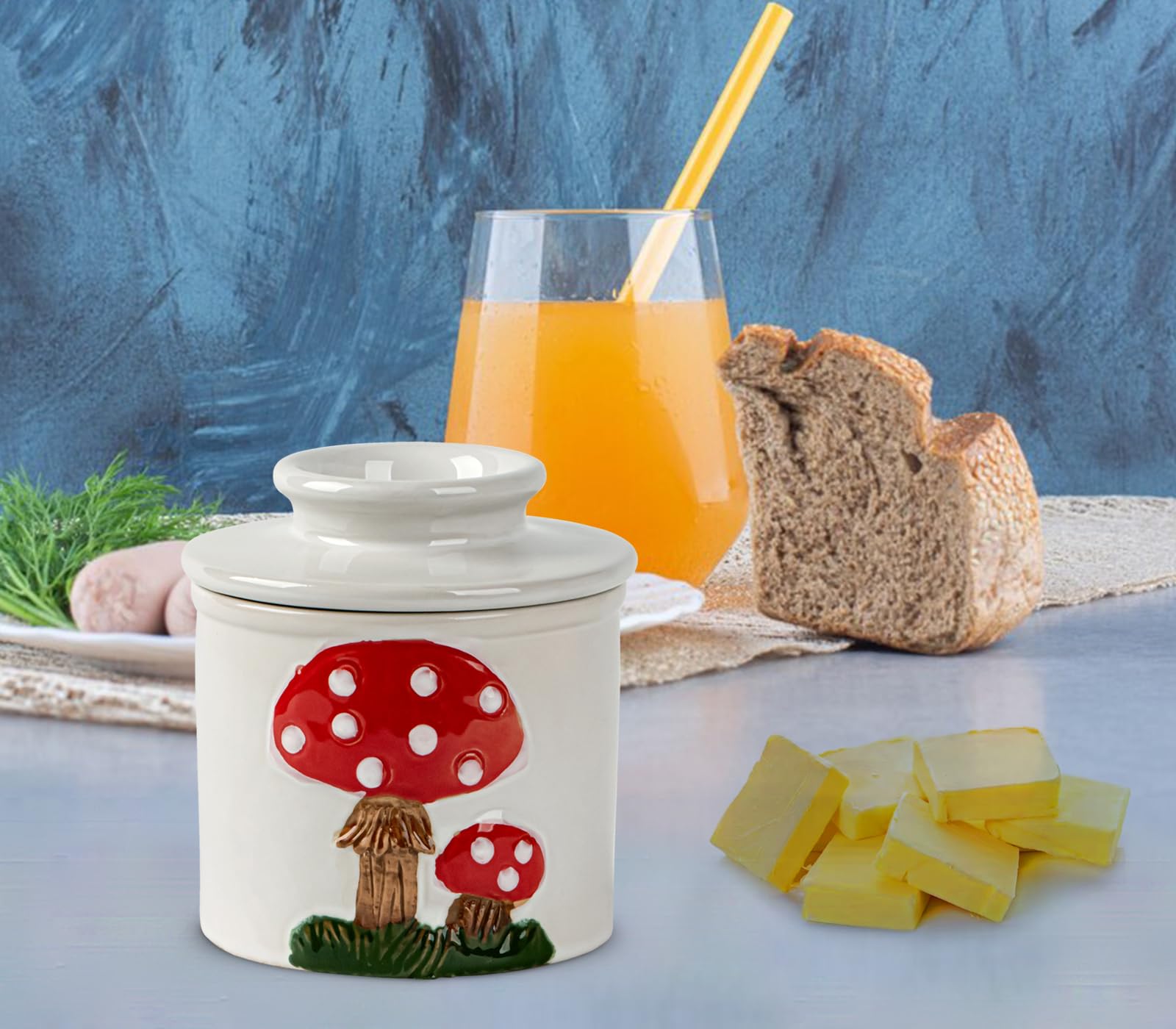 dgudgu handmade ceramic butter jar shows artisan craftsmanship and durability