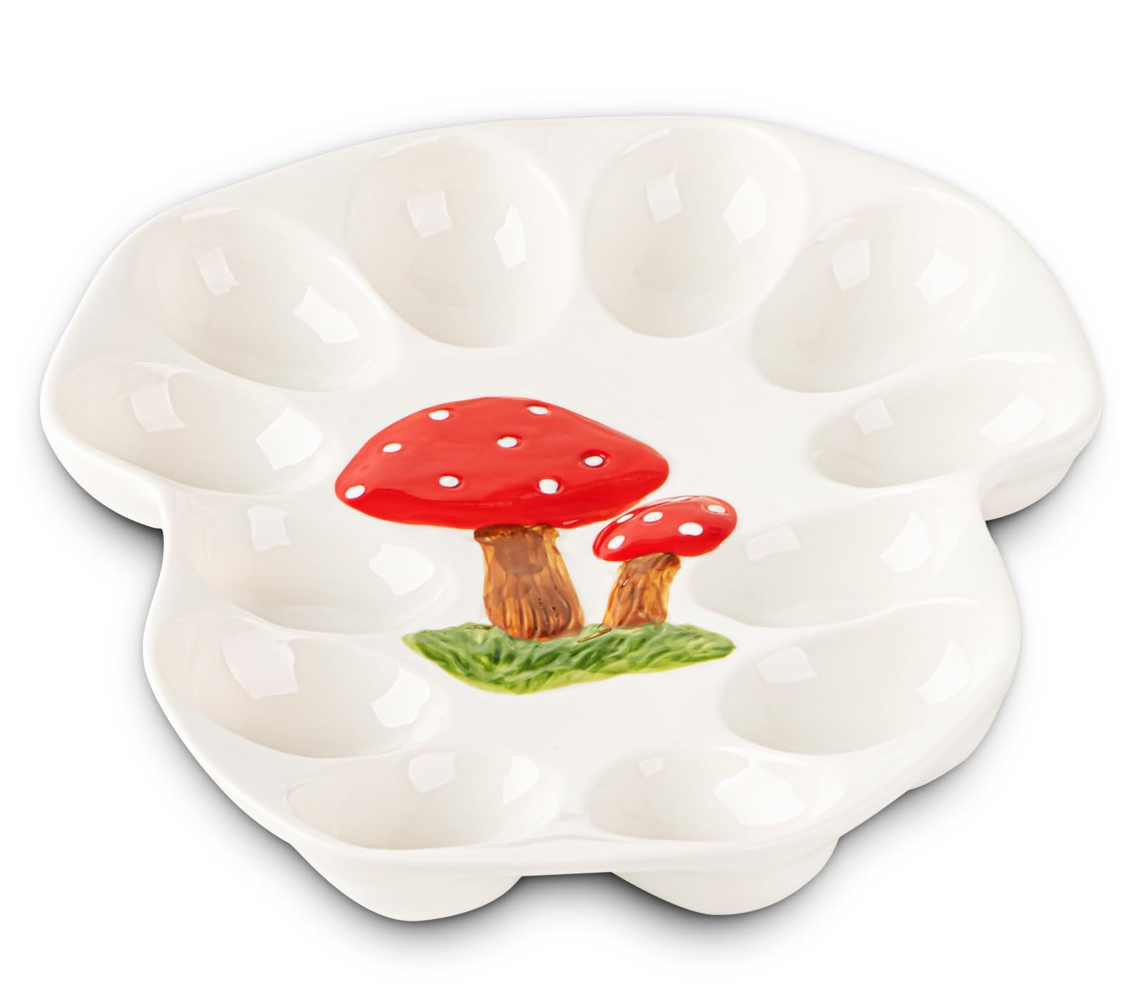 dgudgu mushroom deviled egg platter, whimsical centerpiece for entertaining