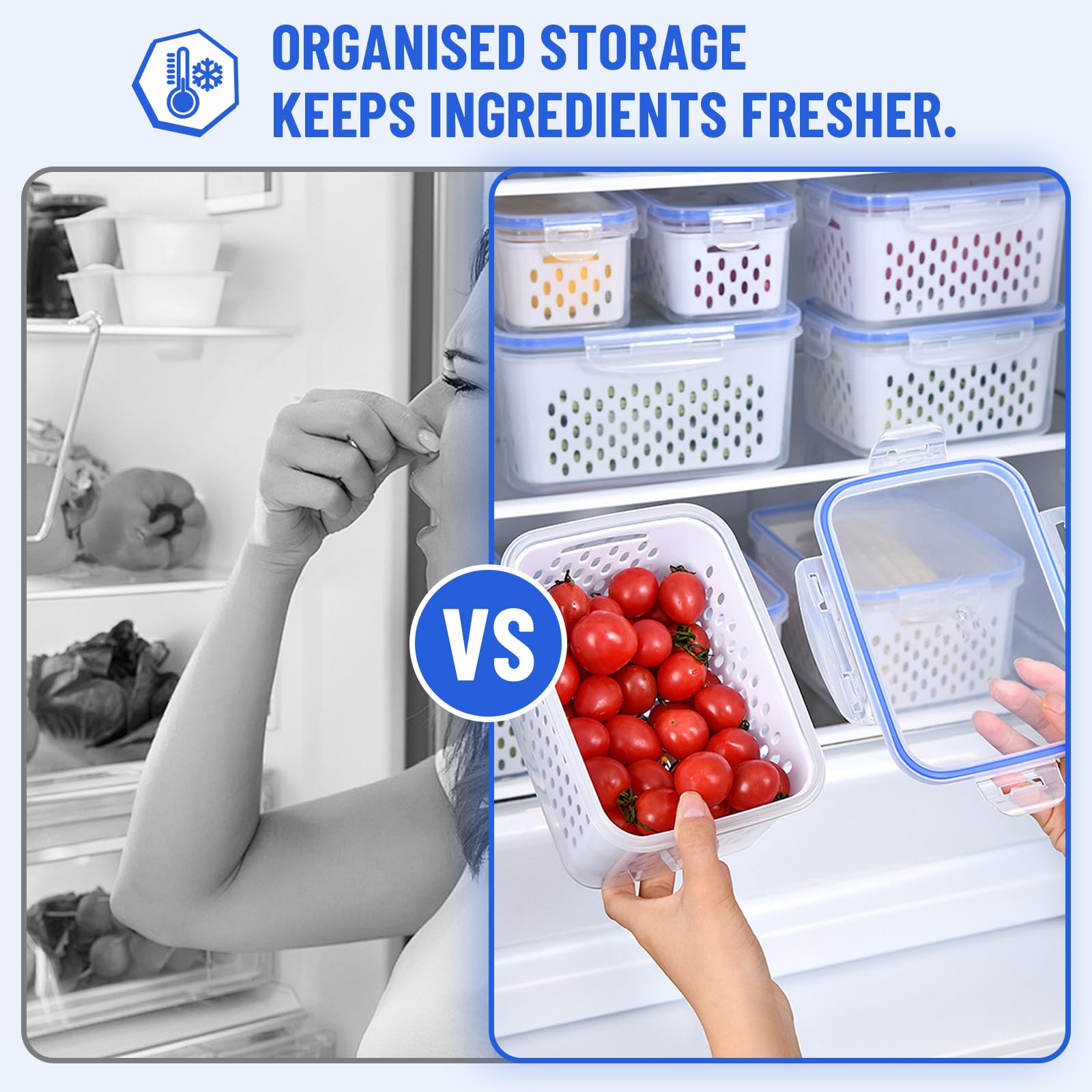 DharBnt leakproof seal reduces spills and keeps fridge clean
