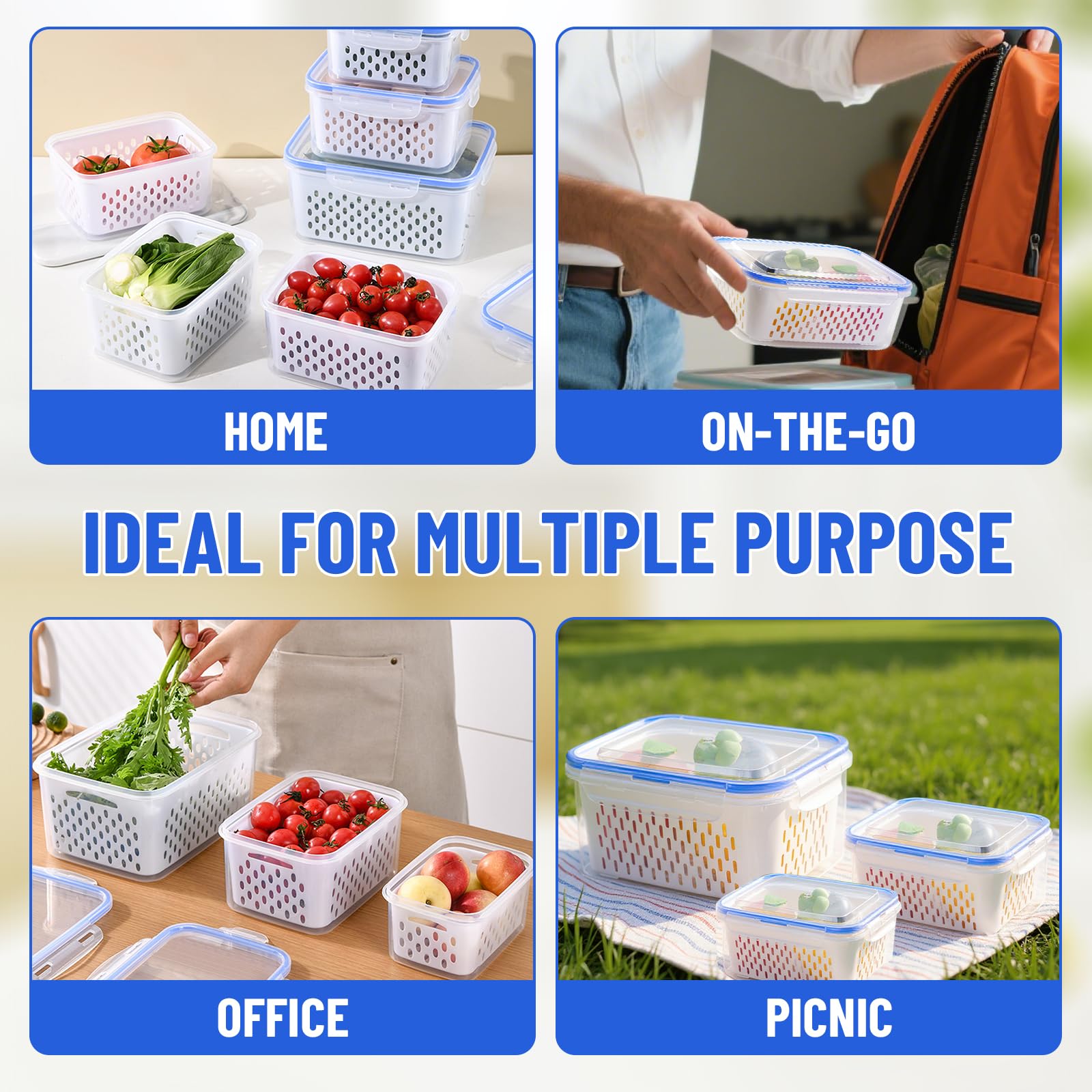 DharBnt stackable fridge containers maximize space efficiency