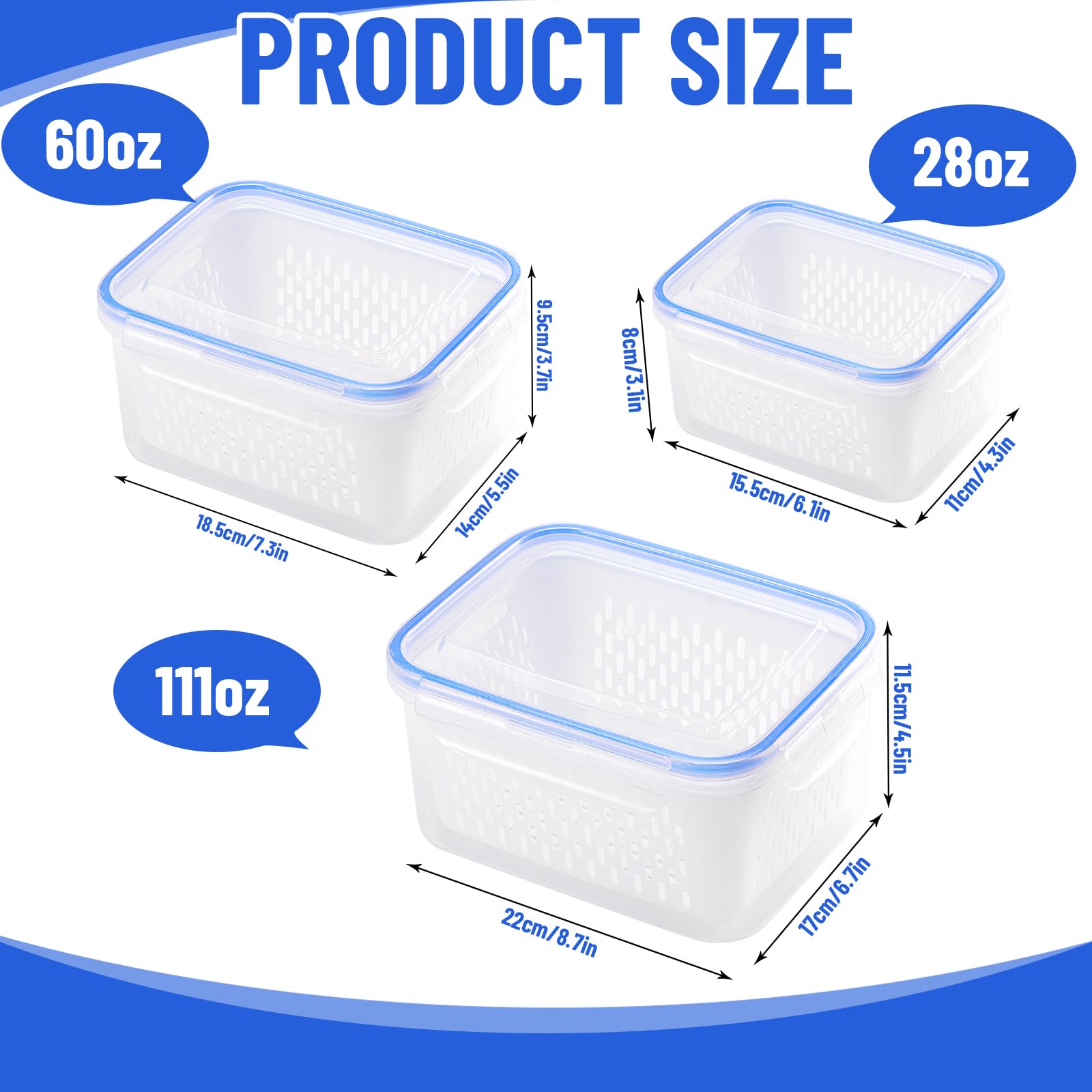 DharBnt fridge fruit container 1700ml supports organized veggie storage