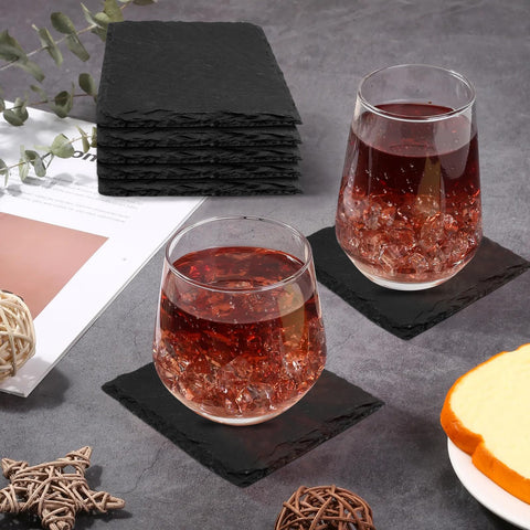 dhfsleo black slate coaster highlighting natural texture and durability.