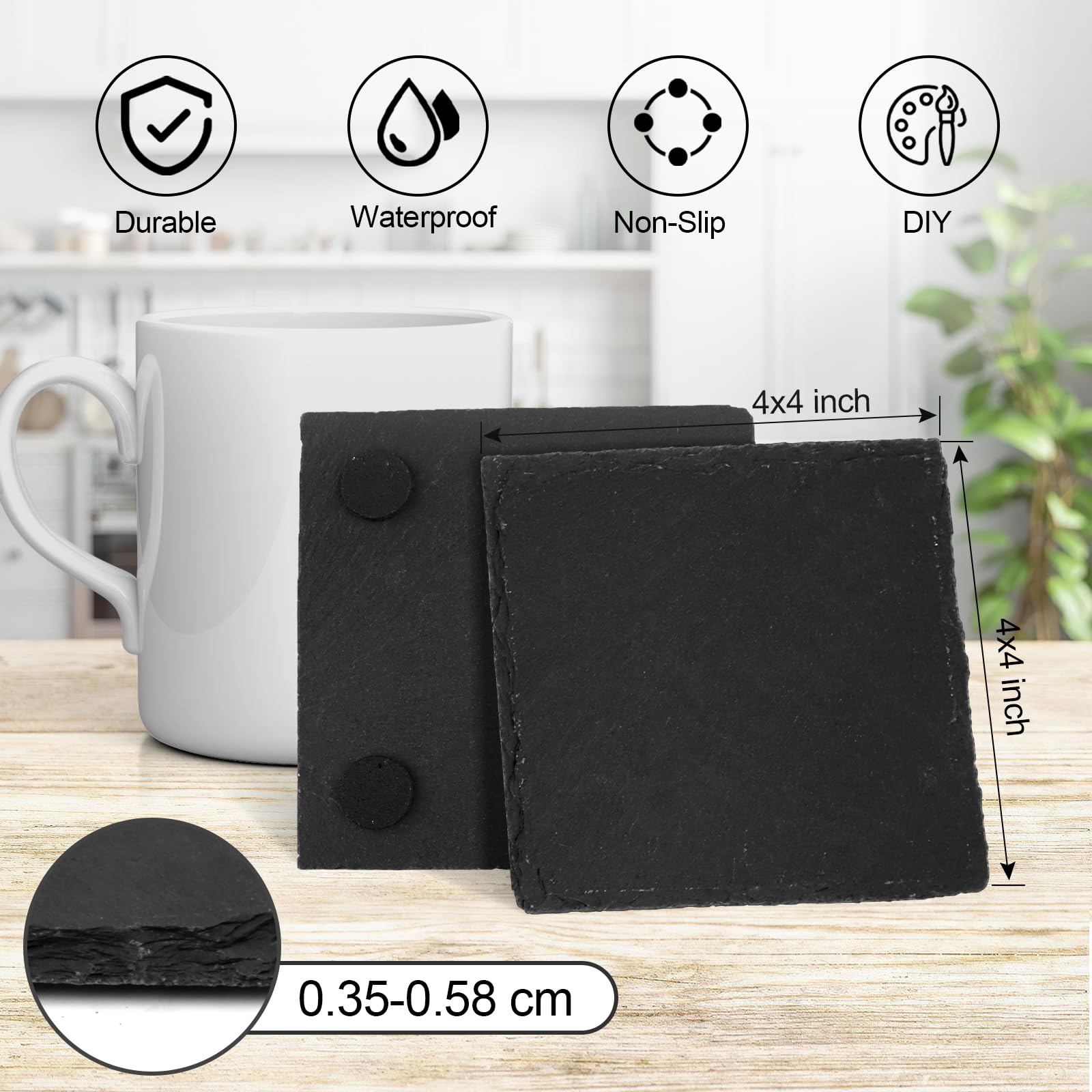 dhfsleo square 4x4 inch coaster with clean lines for modern décor.