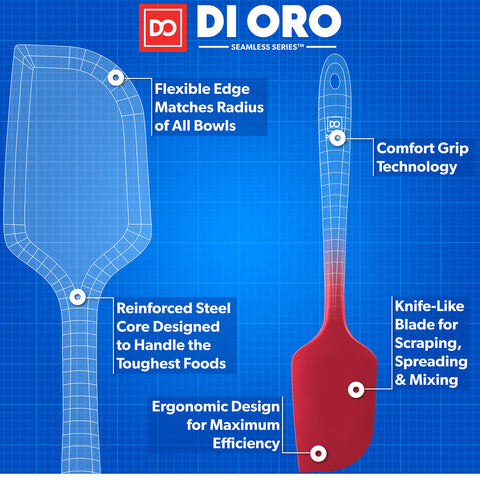DI ORO spatula with soft grip satin finish for secure handling