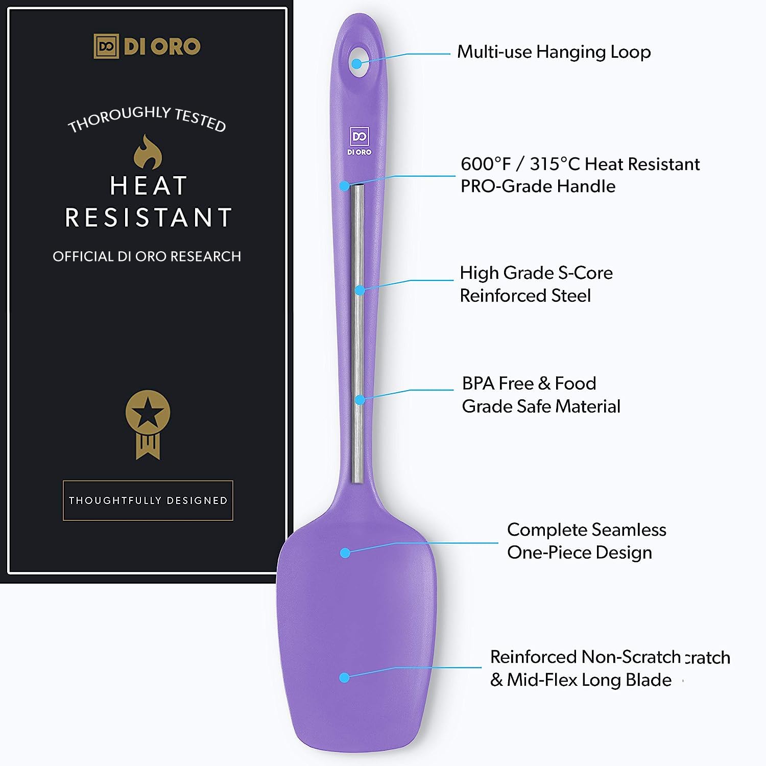 DI ORO Lavender Spoonula ergonomic handle for comfortable grip