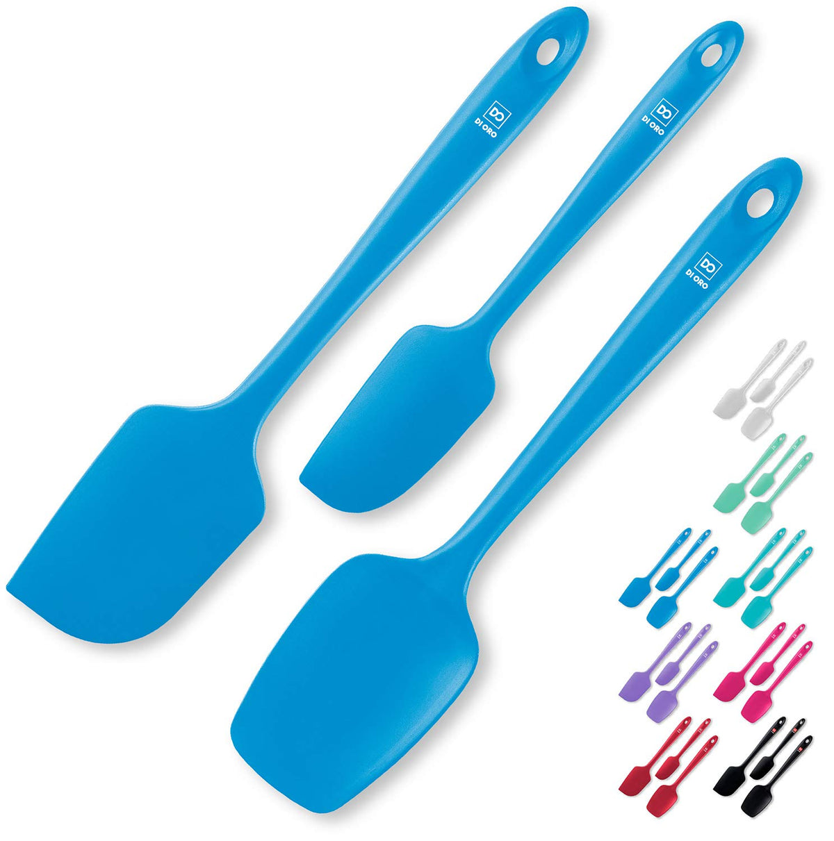 DI ORO Living blue spatula with ergonomic handle for smooth mixing