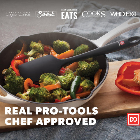 di Oro Living BPA-free LFGB spatula gentle on cookware and food safety.