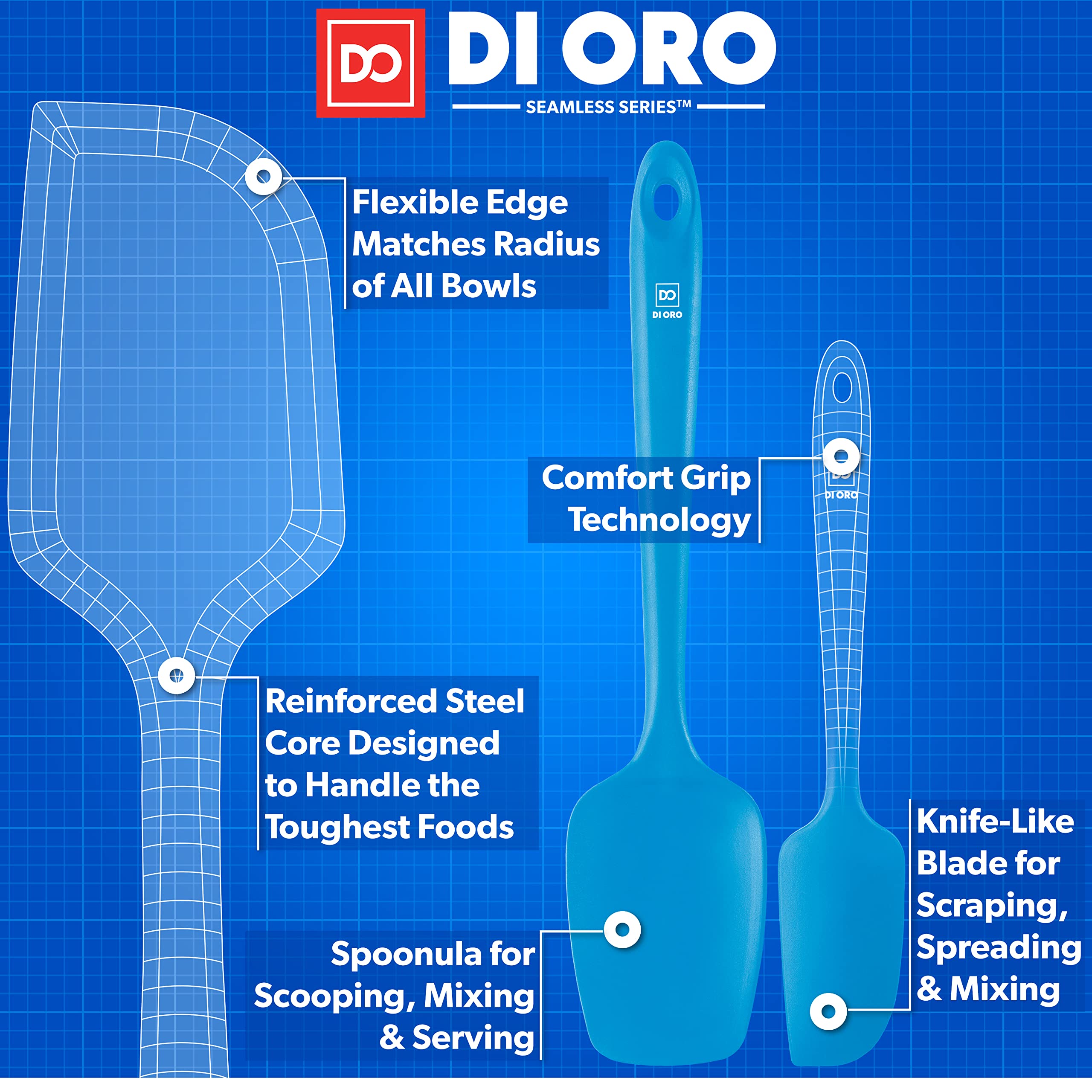 DI ORO Living BPA-free silicone spatula for safe food contact