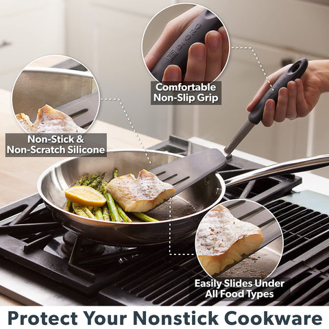 DI ORO Living Chef Series FLEX spatulas stacked for efficient kitchen storage