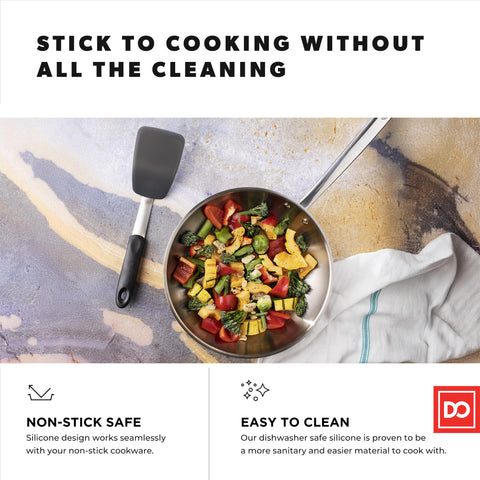 di Oro Living Chef Series Standard Spatula beveled blade view for easy under-eggs action.