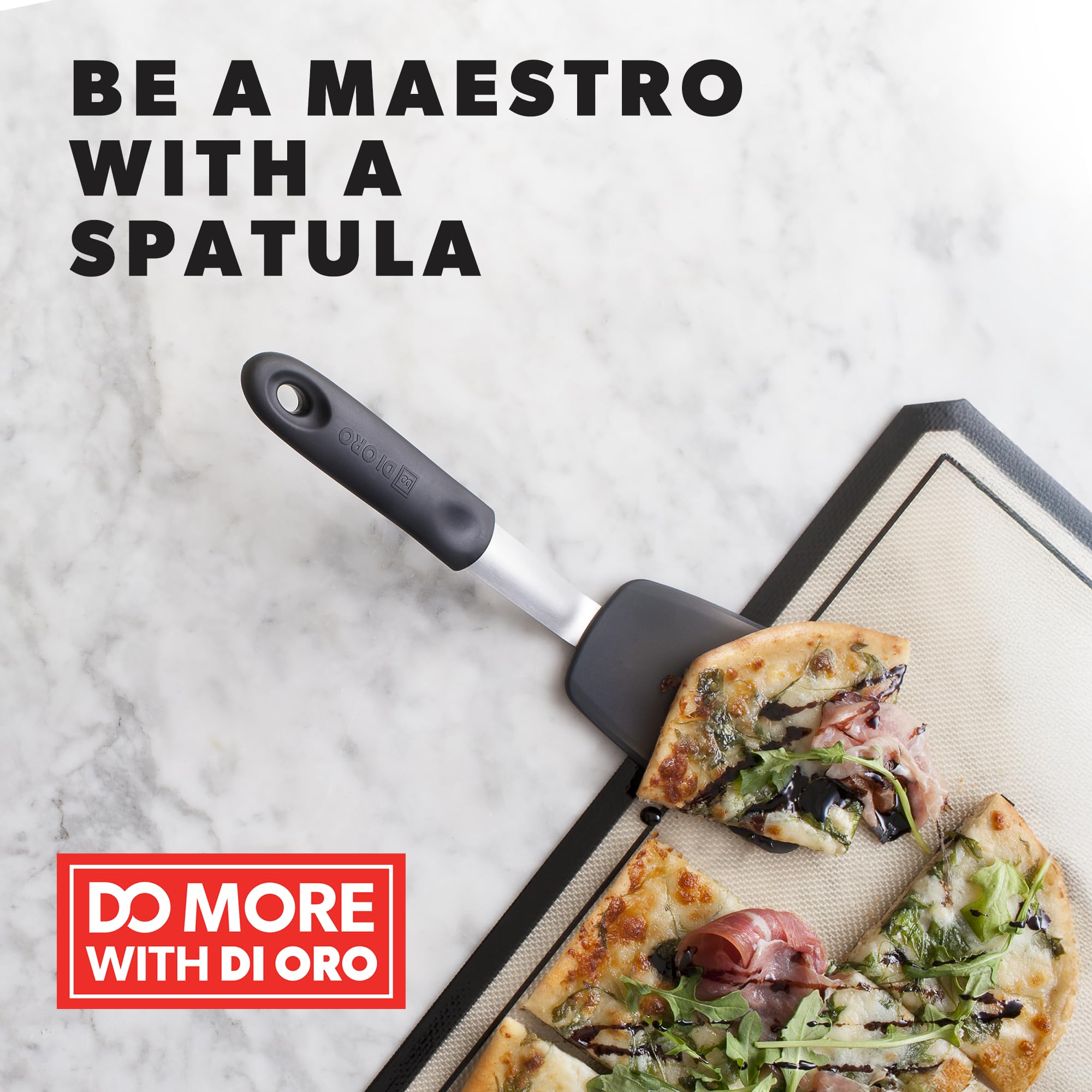 di Oro Living Chef Series Standard Spatula ergonomic thumb indent for confident handling.