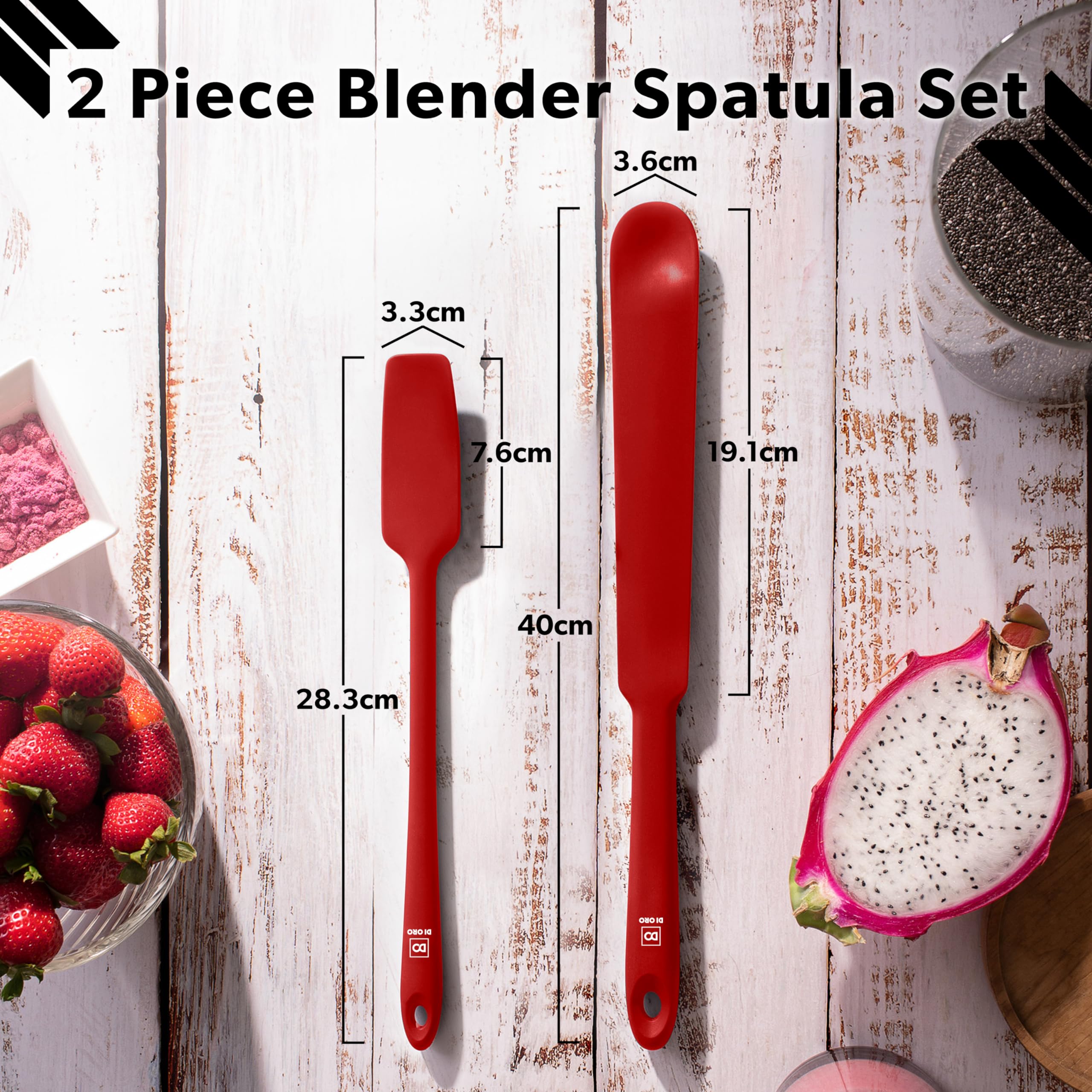 DI ORO Living dishwasher-safe spatula set, BPA-free and toxin-free
