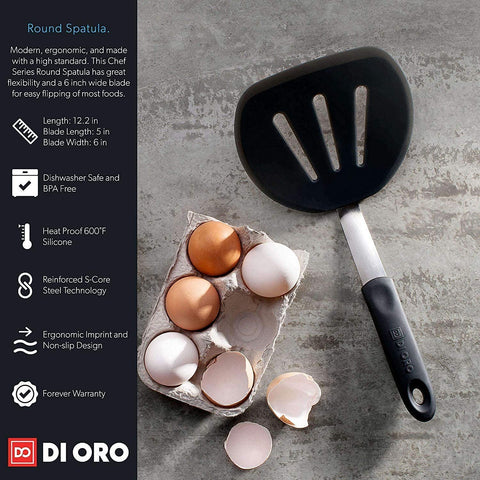 DI ORO dishwasher-safe spatula for easy cleanup after meals.