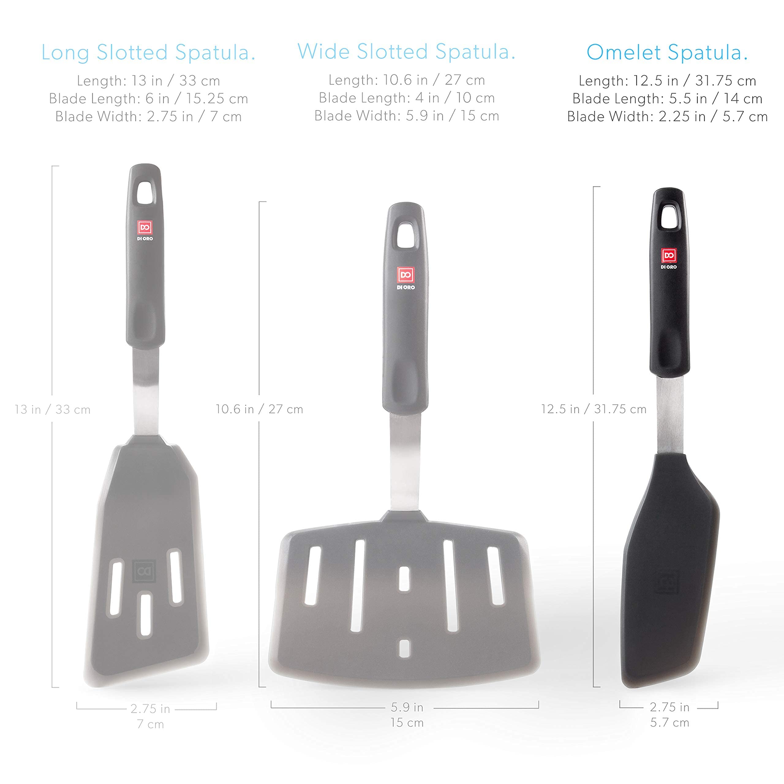 DI ORO Living dishwasher-safe spatula cleans quickly after busy meal prep.