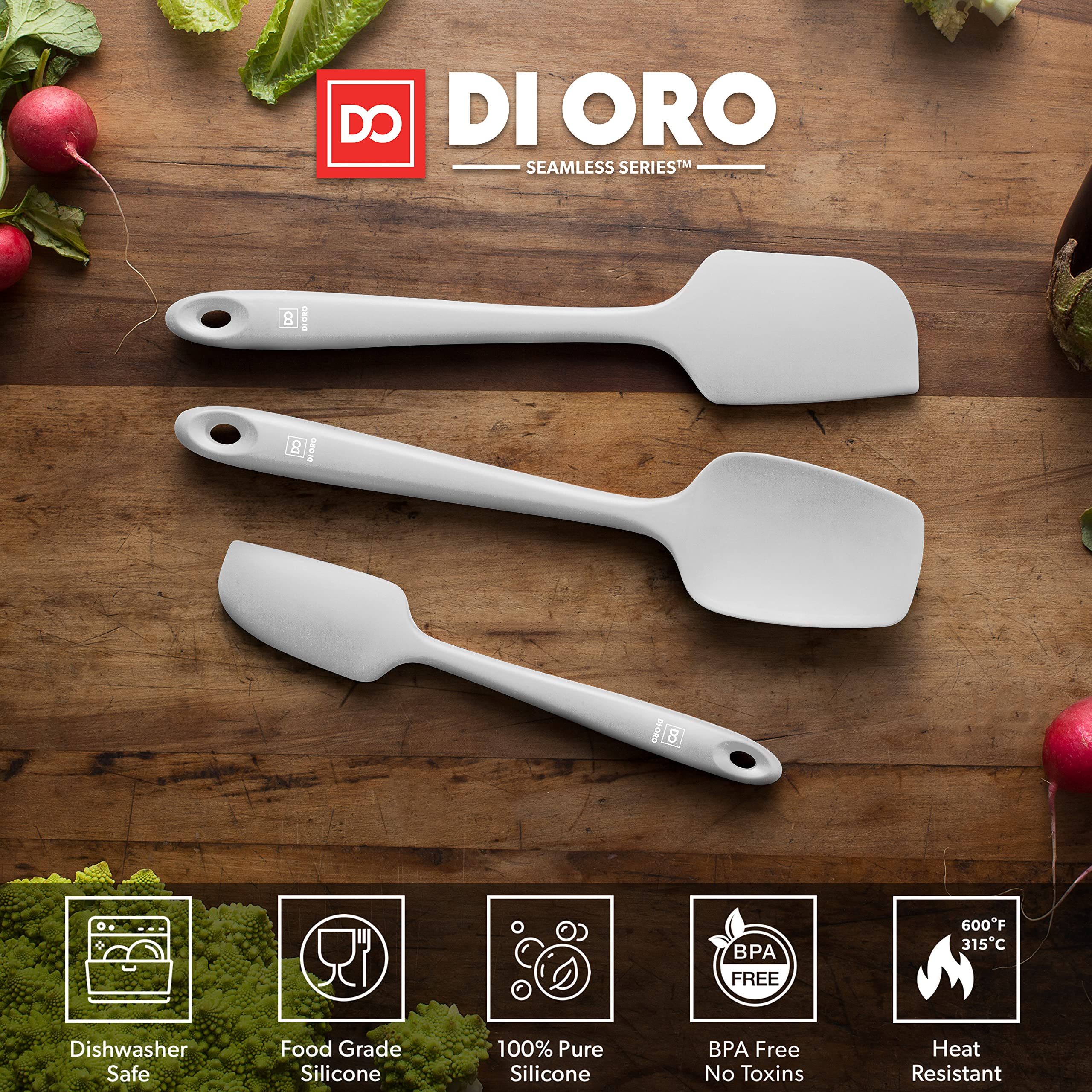 DI ORO Living dishwasher-safe spatulas for quick cleanup after cooking