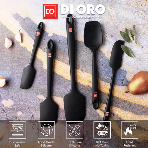 DI ORO Living ergonomic handle improves control during precise stirring and scraping