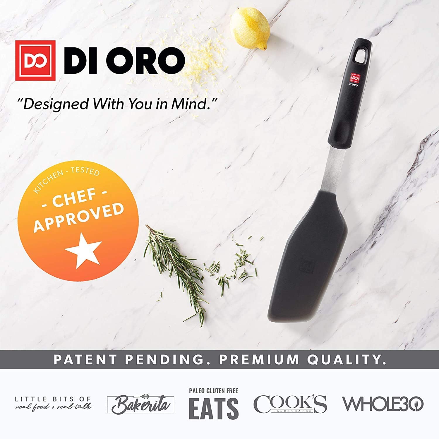 DI ORO Living ergonomically designed handle offers comfortable grip during long cooking sessions.