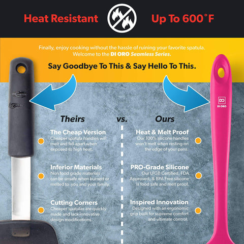 DI ORO Living ergonomic velvet-handle spoonula offers comfortable grip.