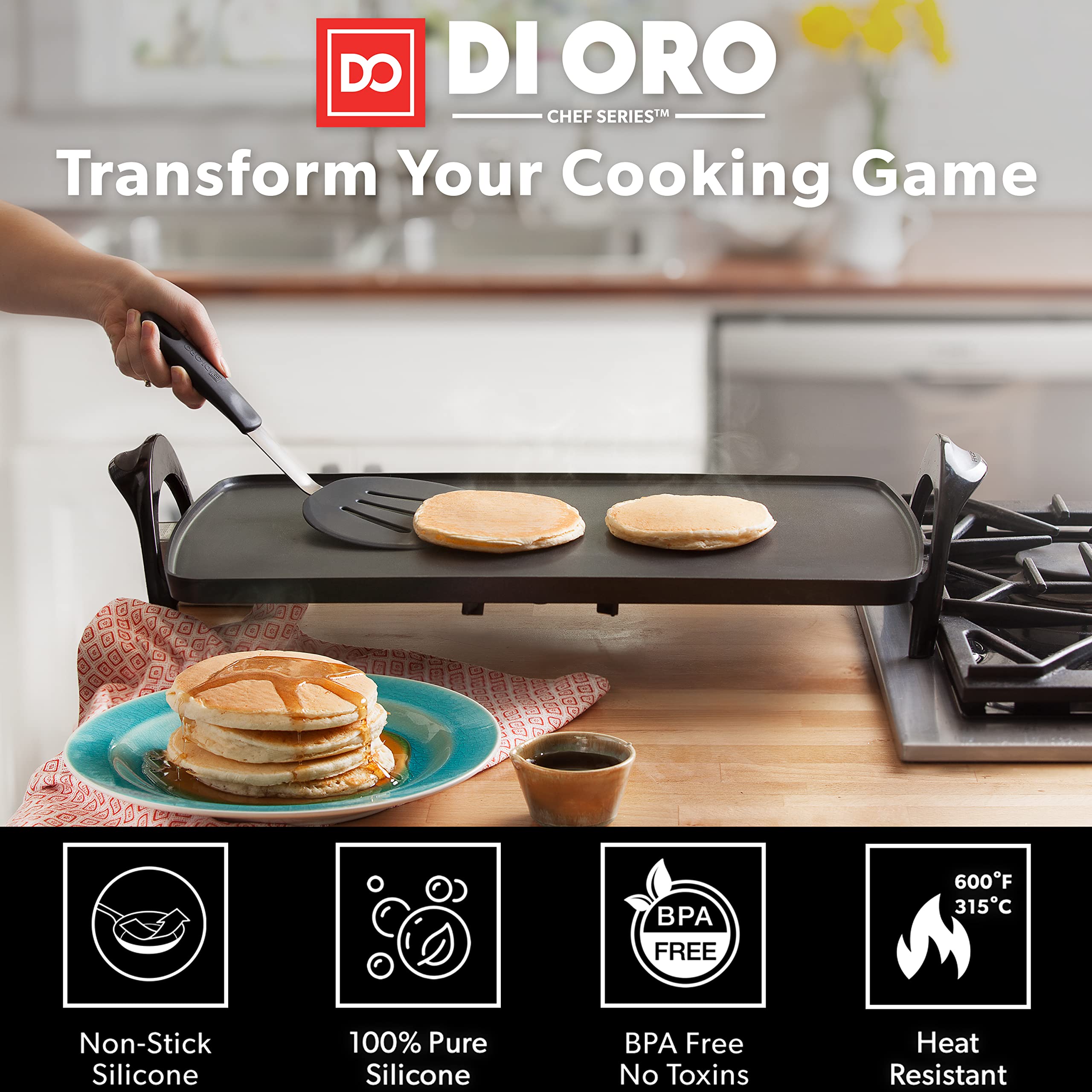 DI ORO Living FLEX spatula flips pancakes with effortless control