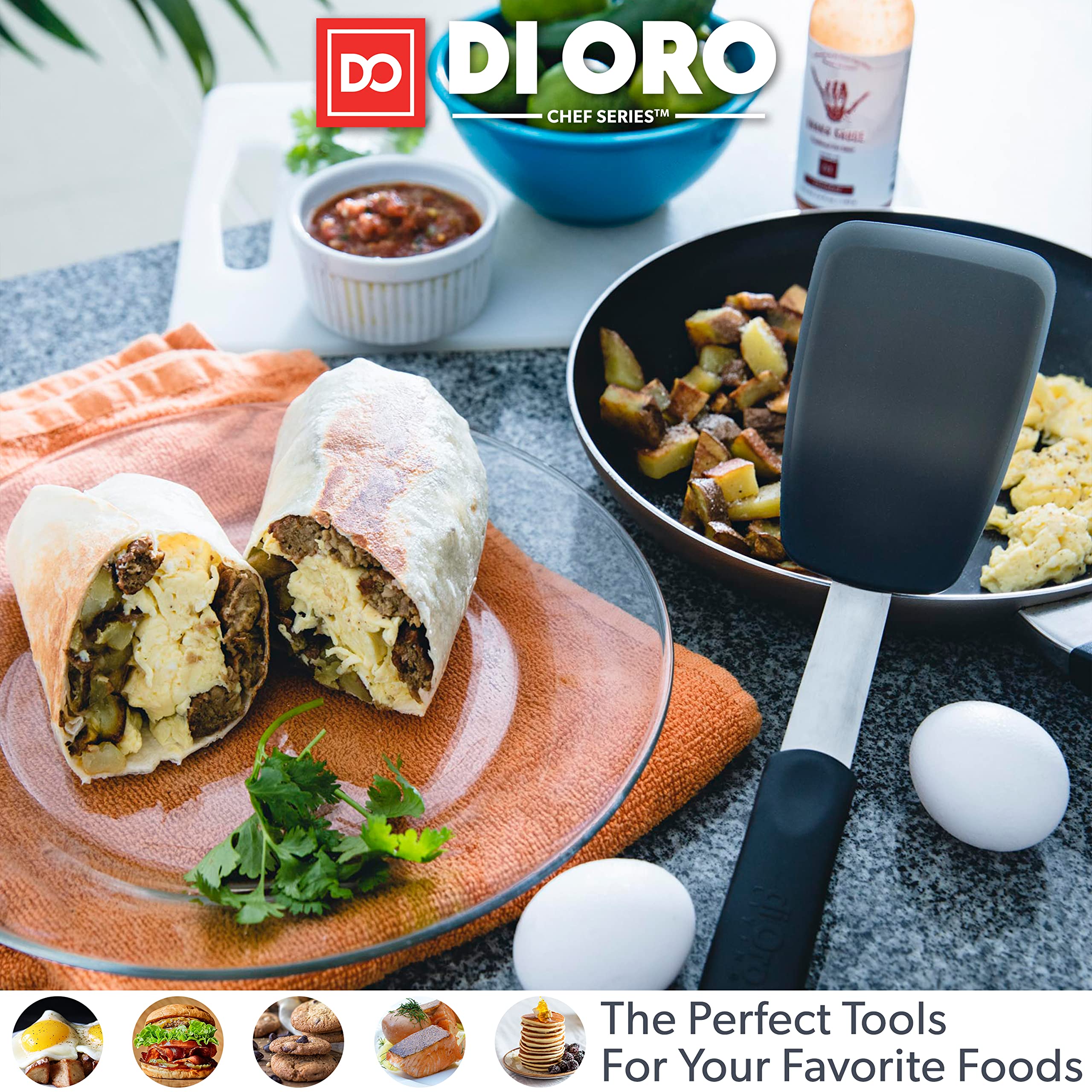 DI ORO Living flex spatula protects nonstick cookware from scratches