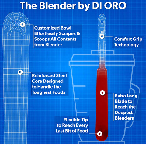 DI ORO Living flexible blades reach tight spots in jars and pans