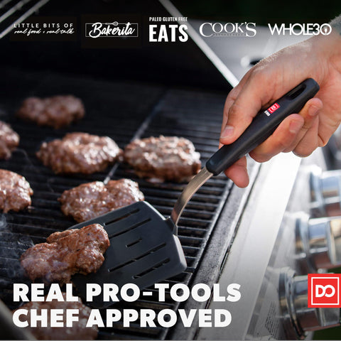 DI ORO Living heat-resistant 600°F spatula with no-melt silicone.