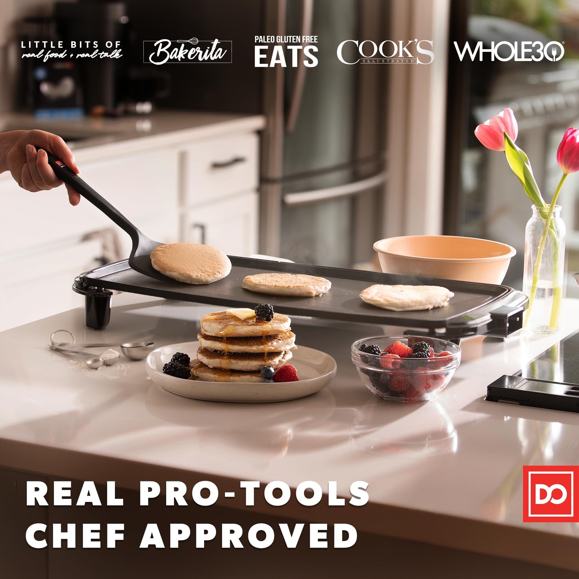 DI ORO Living heat-resistant silicone withstands high temps up to 600°F.