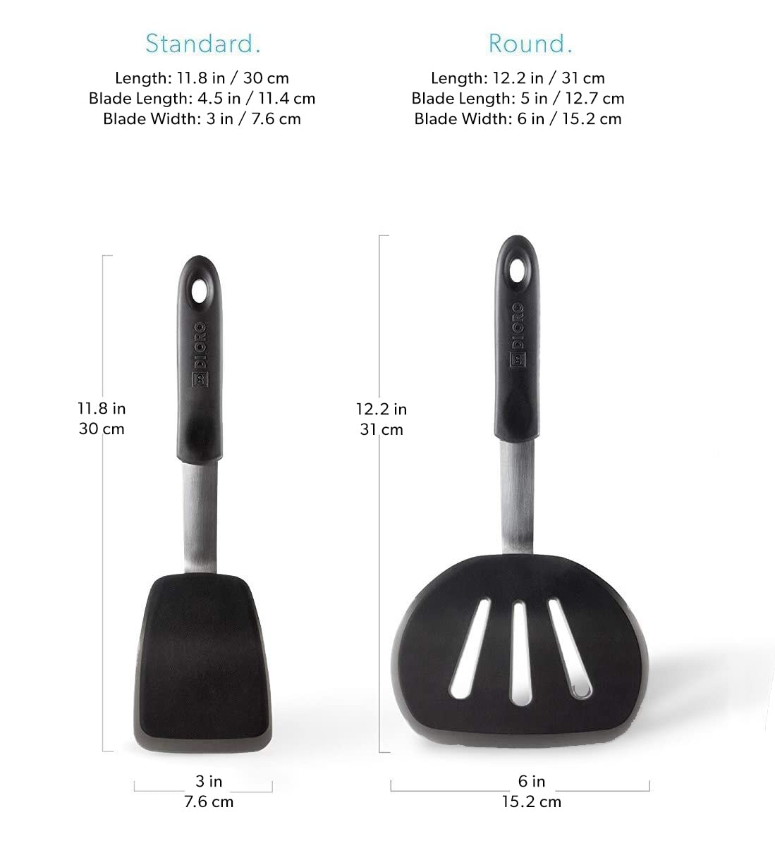 DI ORO heat-resistant silicone blade withstands high-heat cooking up to 600°F.
