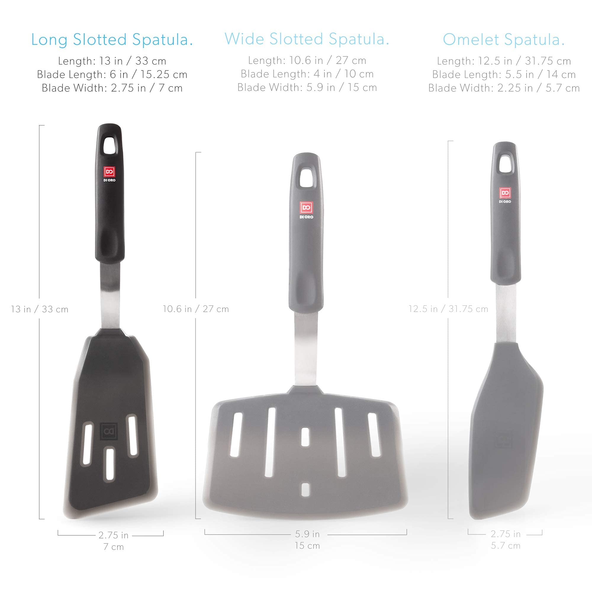 di Oro Living nonstick-friendly spatula for flipping omelets without scratching