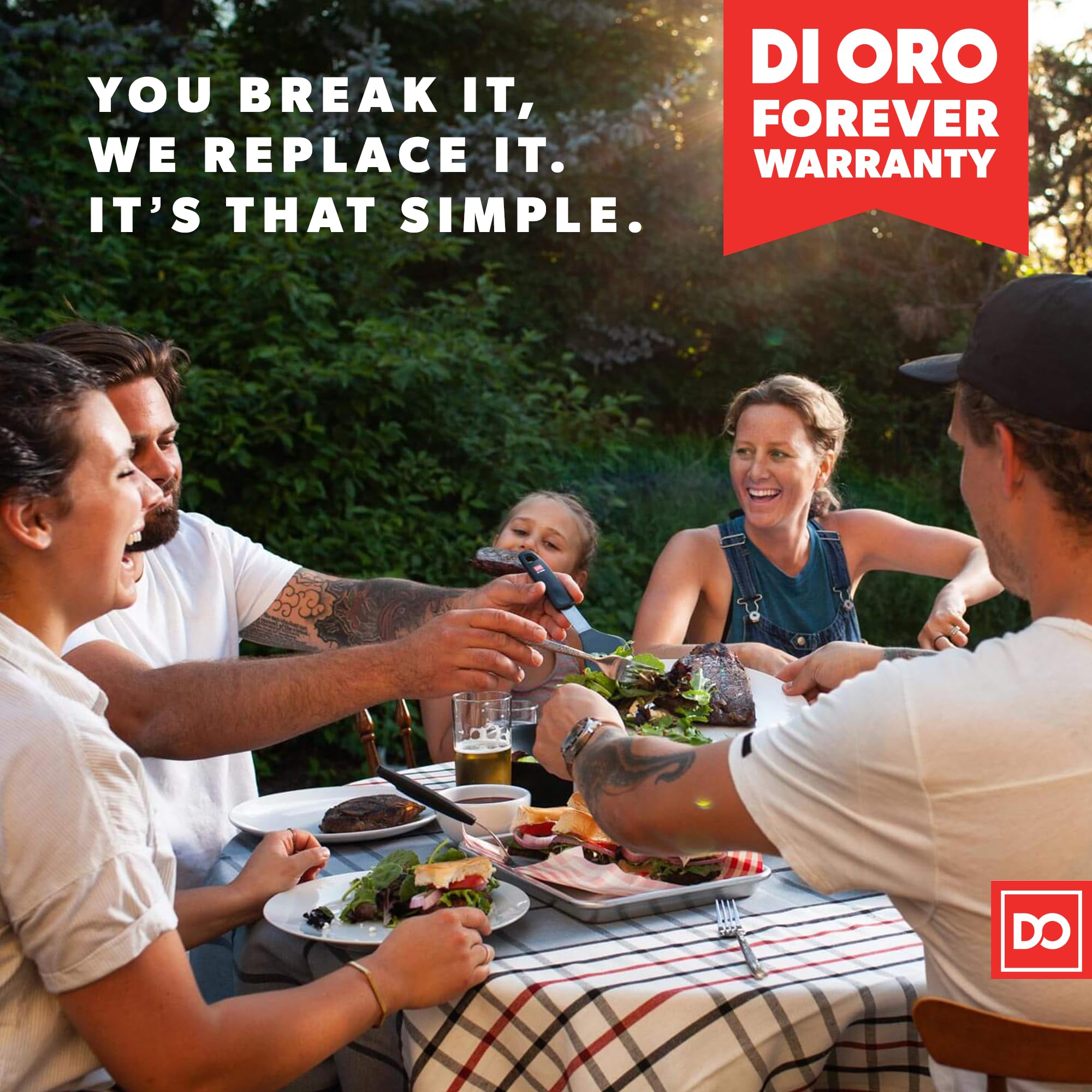 di Oro Living spatula safe for coated and nonstick cookware.