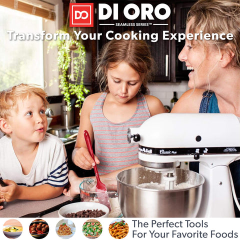 DI ORO Living seamless one-piece spoon design, easy to clean and safe in the kitchen.