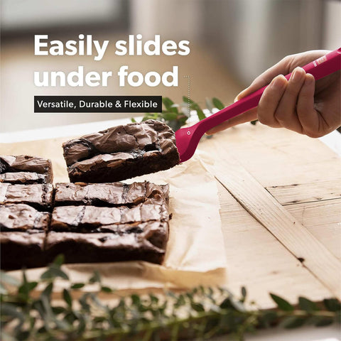 DI ORO Living Seamless Series Moda red sturdy-silicone-blade spatula for durable nonstick cooking.