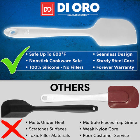 DI ORO Living seamless silicone spatula with ergonomic handle for easy mixing