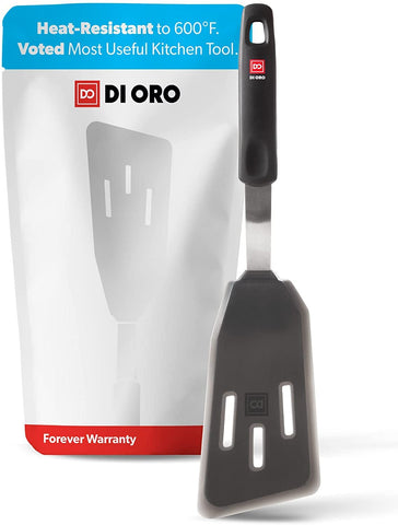 di Oro Living silicone fish spatula with no-melt handle for high-heat flipping