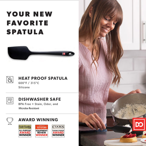di Oro Living 600°F heat-resistant spatula safe for high-heat cooking and nonstick pans.