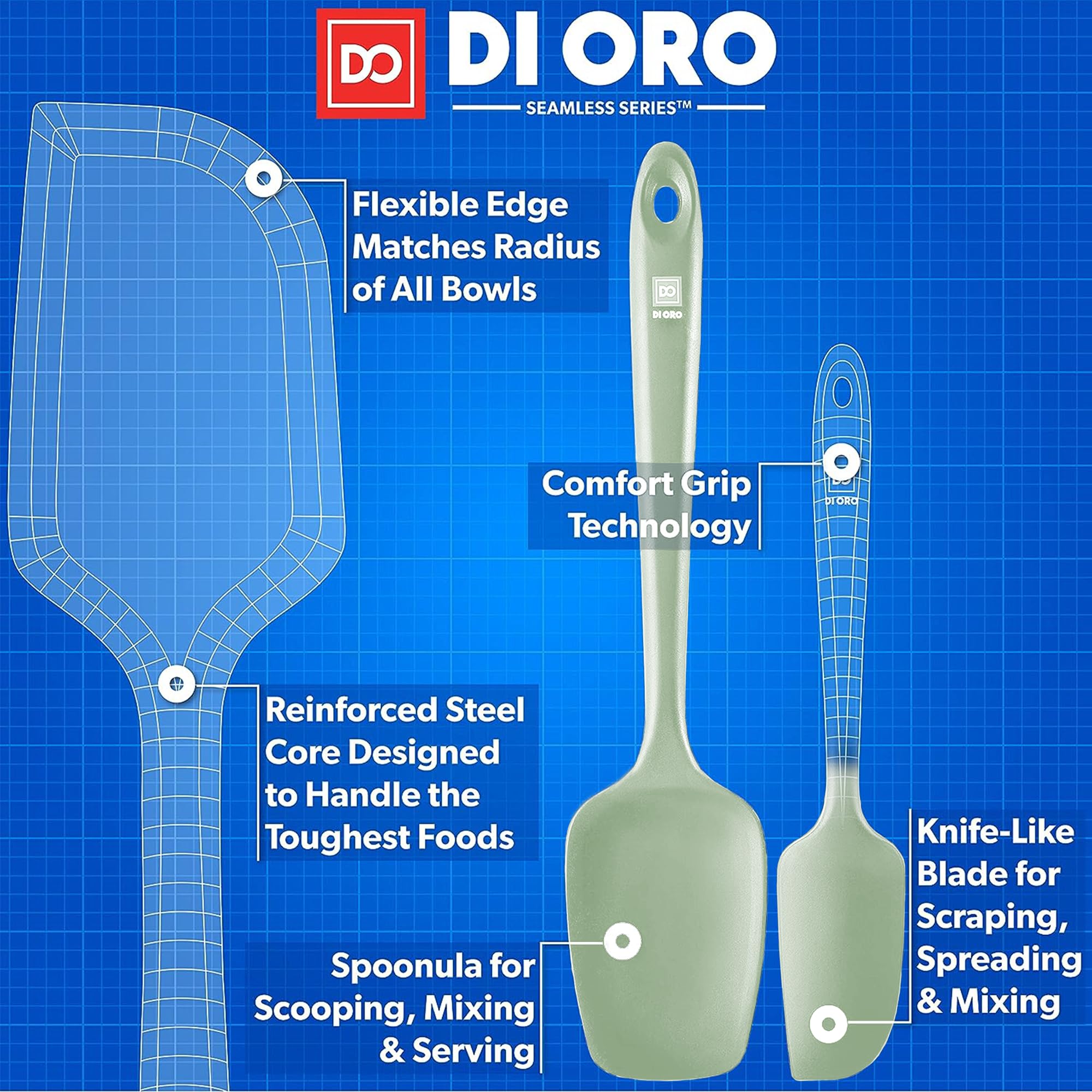 di Oro Living seamless one-piece design close-up for easy cleaning