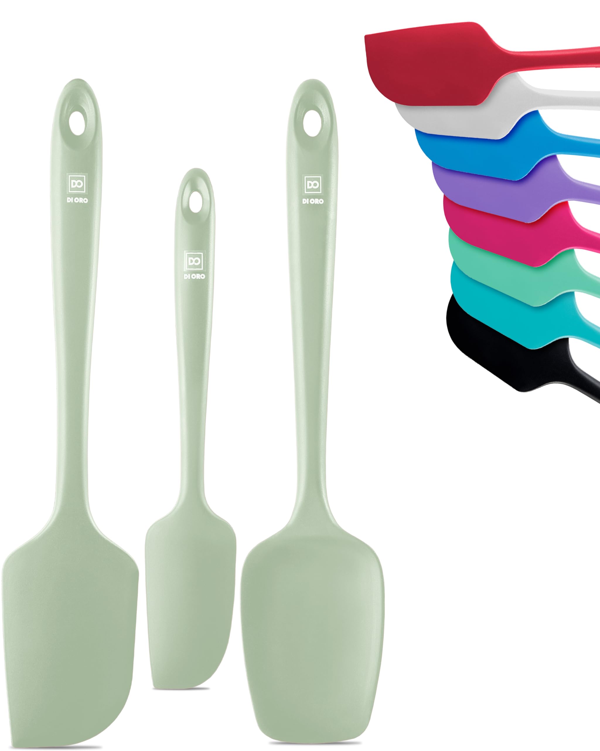 di Oro Living silicone spatulas in a bowl for effortless batter scraping